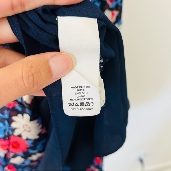 Kate Spade Navy 100% Silk Daisy Floral Midi Dress - Picture 9 of 12